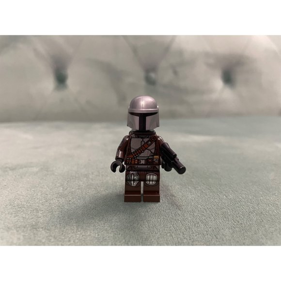 sw1166 The Mandalorian Minifigure - Silver Beskar Armor, Jetpack" NEW L206 - Picture 1 of 6
